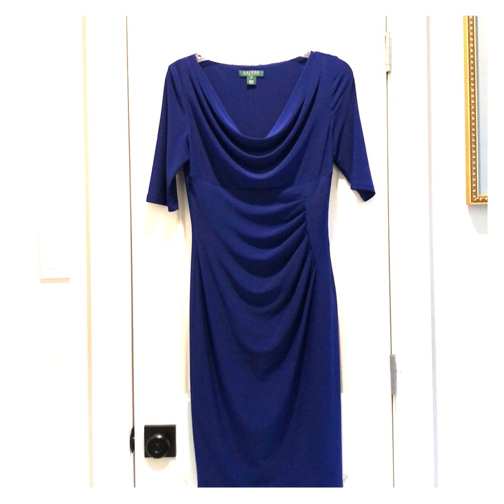 Ralph Lauren Sz: 6, Blue Cow Neck Dress